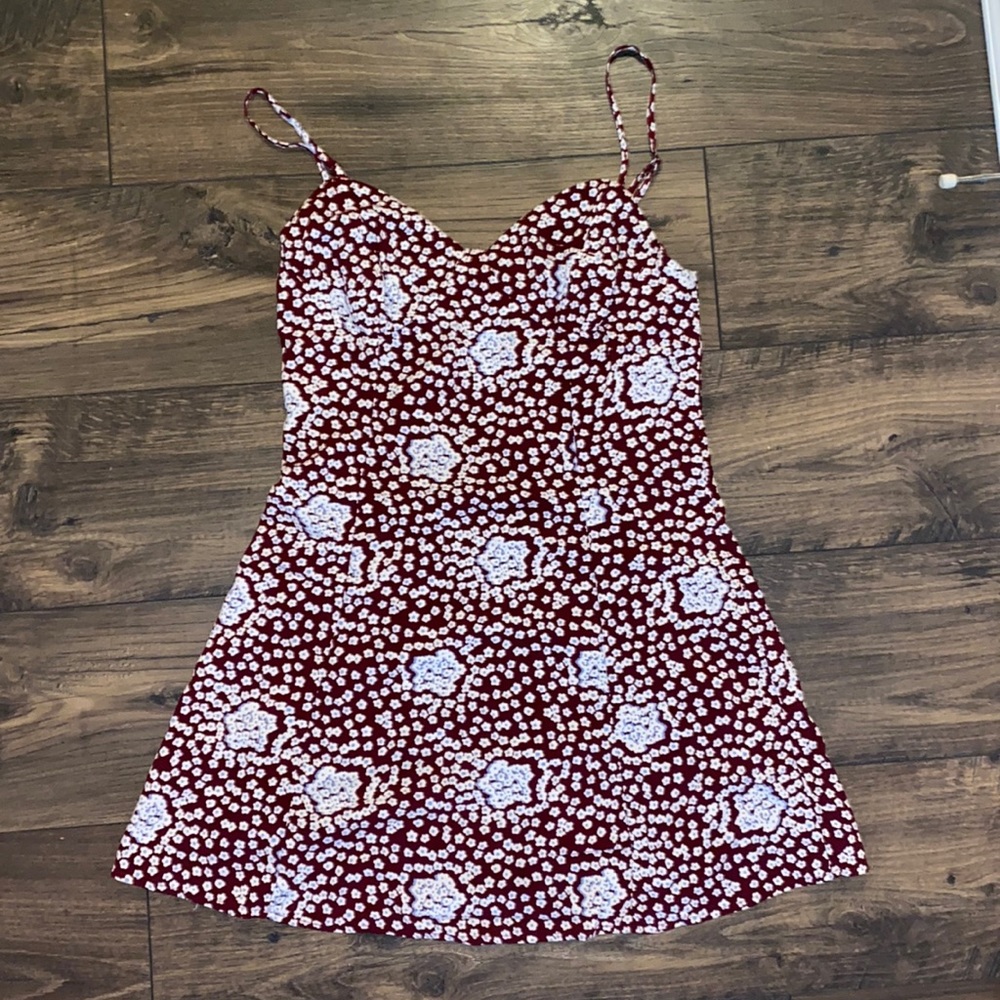 L.A. Hearts Maroon, white and baby blue dress